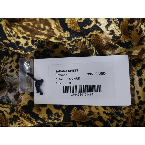 Ba&Sh Womens 0 US 4 Dress Lady Sahara Midi Snakeskin Ochre NWT - Picture 13 of 14